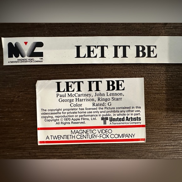 The Beatles "Let It Be" - VHS Format Official 1981 Magnetic Video - Picture 4 of 5